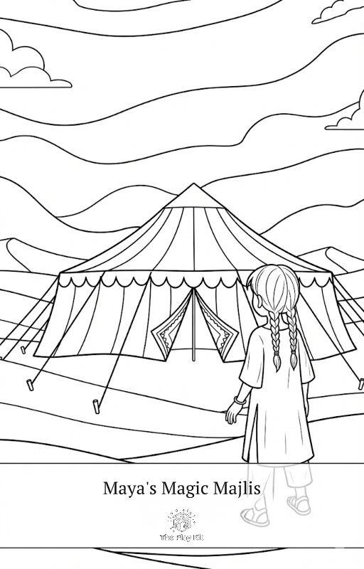 Coloring outline of Maya's Magic Majlis