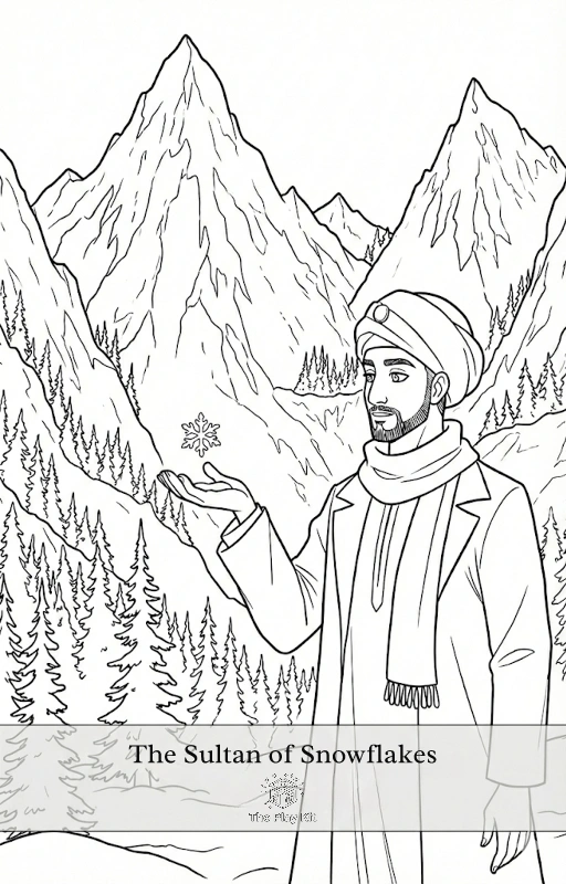 Coloring outline of The Sultan of Snowflakes